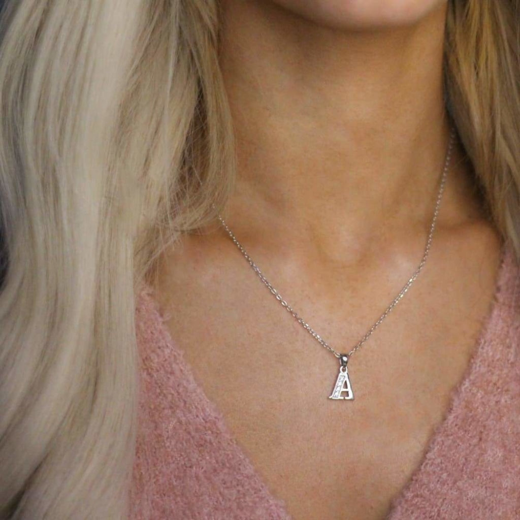 Sterling Silver Initial Necklace | ’A’ Necklace
