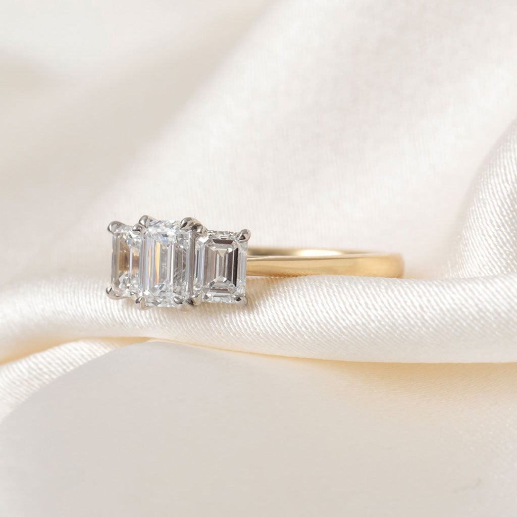 ALAIA | Emerald Cut 3-Stone Lab Grown Diamond Engagement