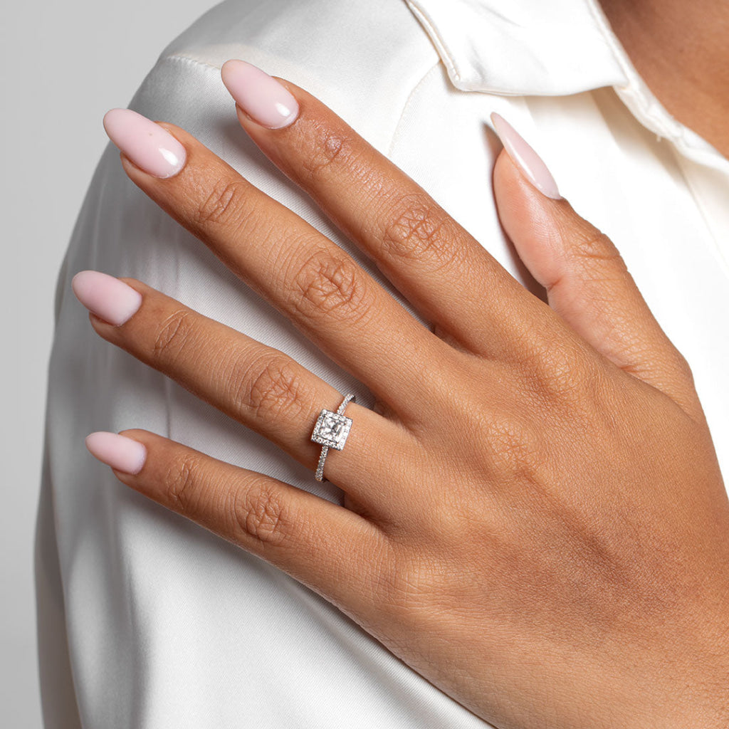 AMBER Princess Halo Diamond Engagement – Gear Jewellers