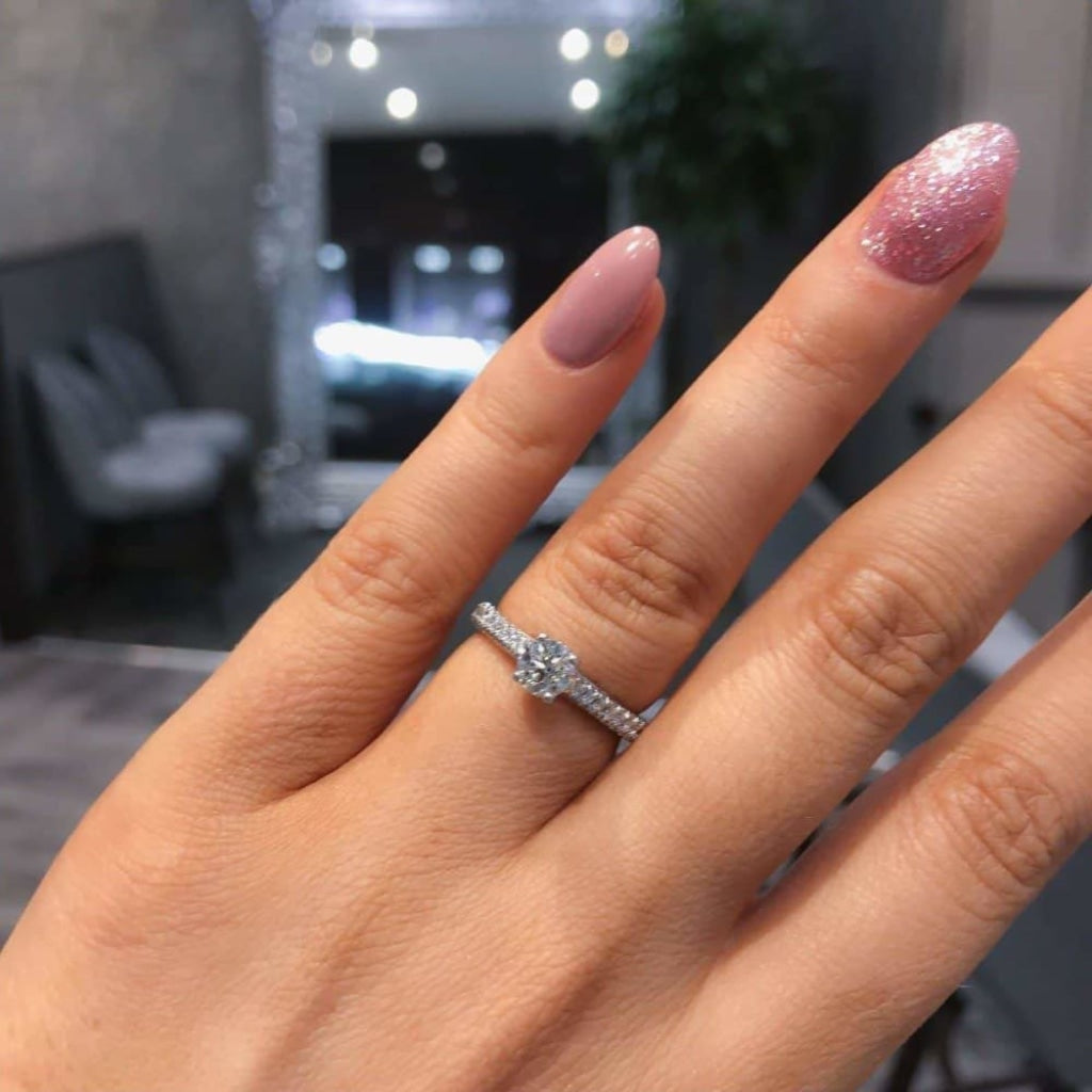 Amelia | Diamond Engagement Ring On Womans Hand - Gear Jewellers Dublin