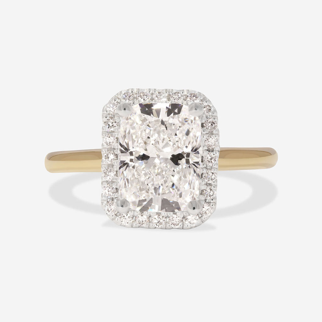 Arlette 2.20ct | Cushion Halo Lab Grown Diamond Engagement Ring in 18ct Gold