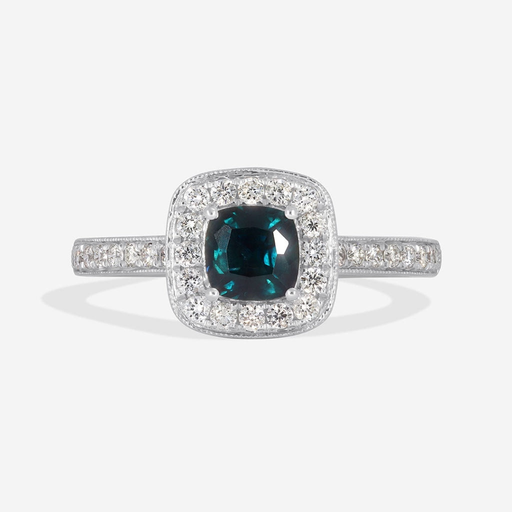 Asha 18ct White Gold Sapphire & Diamond Ring