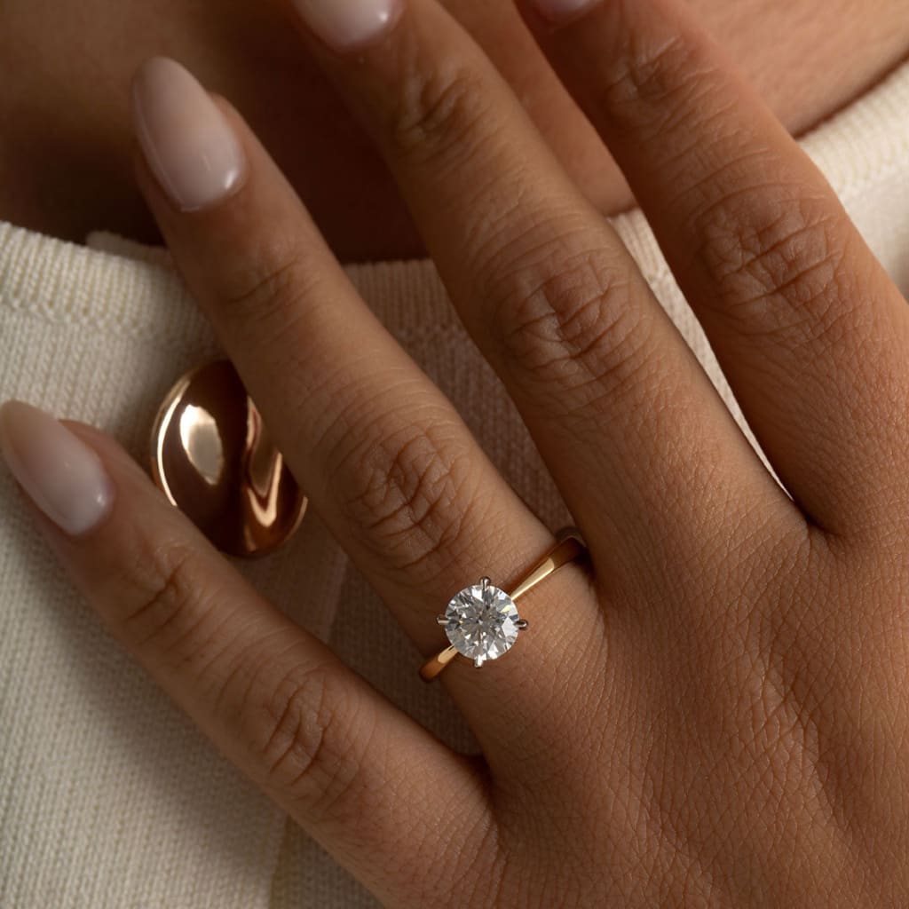 AURIC 1.20ct | Round Solitaire Lab Grown Diamond Engagement Ring in 18ct Gold