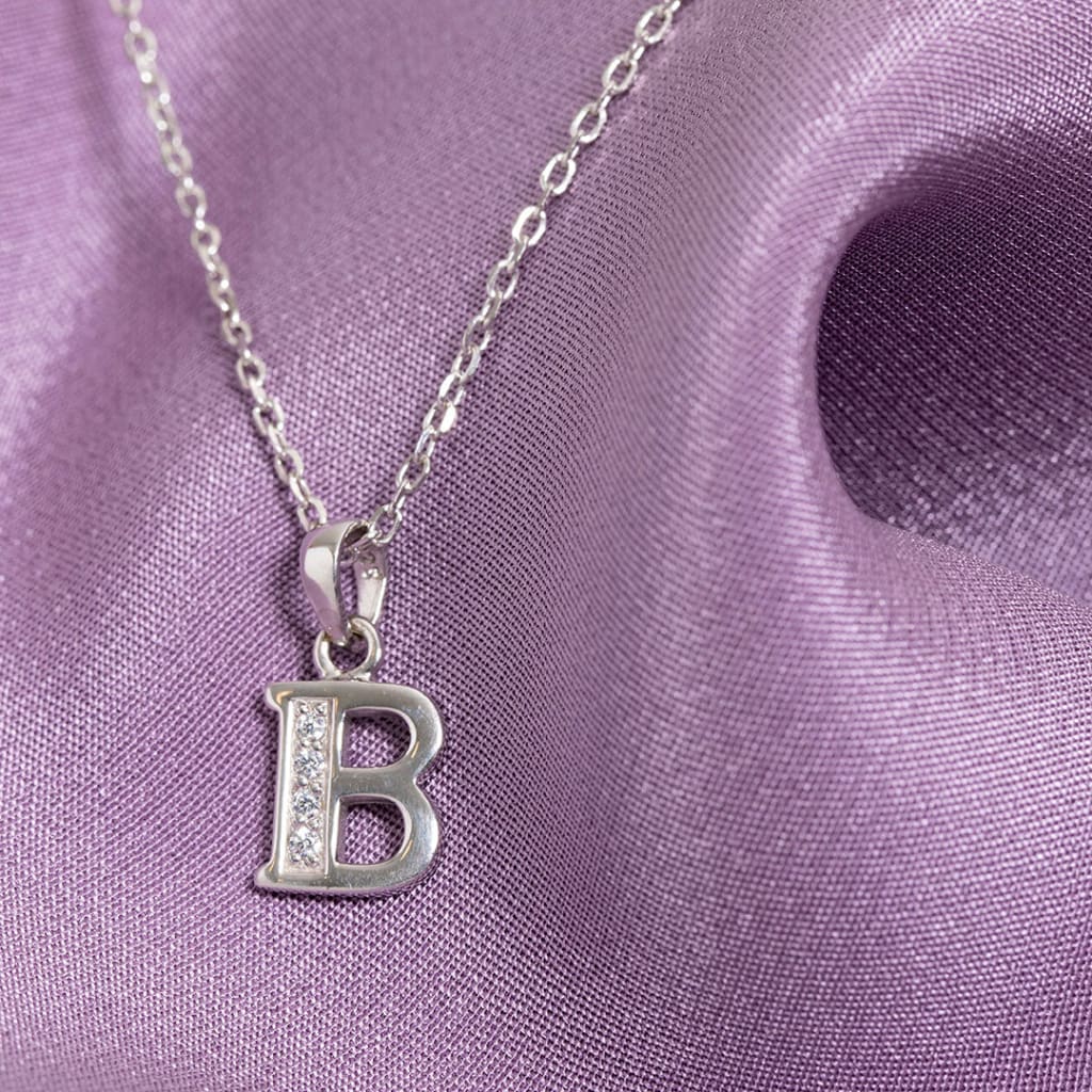 B' Necklace Sterling Silver Gear Jewellers