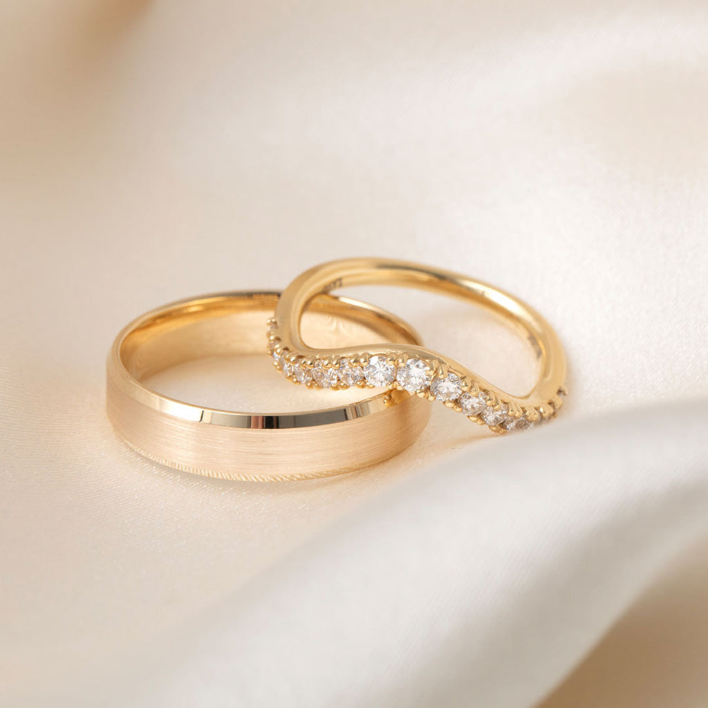 Baker Matte | 9ct Gold 5mm Men’s Wedding Ring - Rings