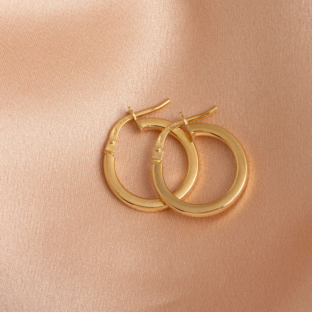 Bard Hoop Earrings - 15mm | 18ct Gold - Earrings