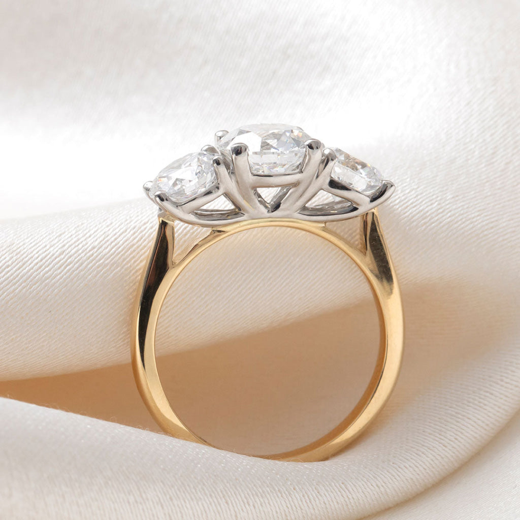 BAYBERRY 3ct | Round 3-Stone Lab Grown Diamond Engagement