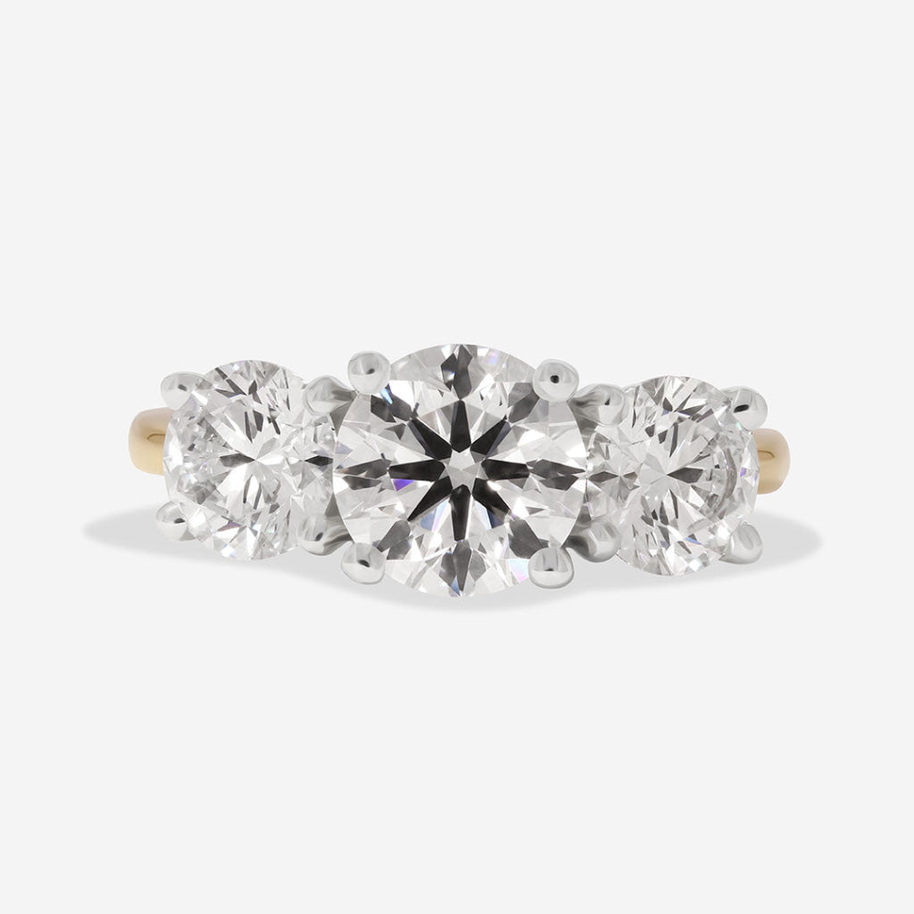 BAYBERRY 3ct | Round 3-Stone Lab Grown Diamond Engagement