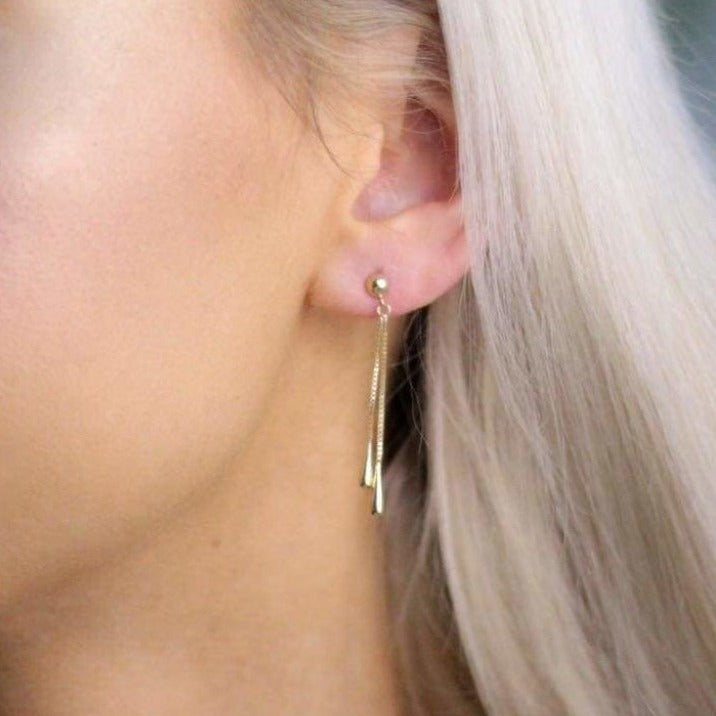 Bead Drop Earrings | 9ct Gold - Earrings