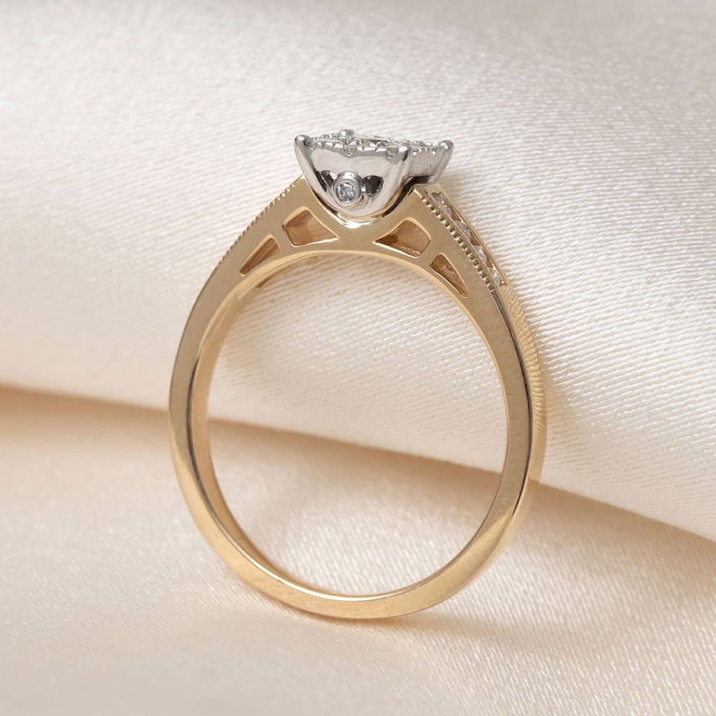 BEVIN 0.40ct | Cushion Cluster Diamond Engagement Ring