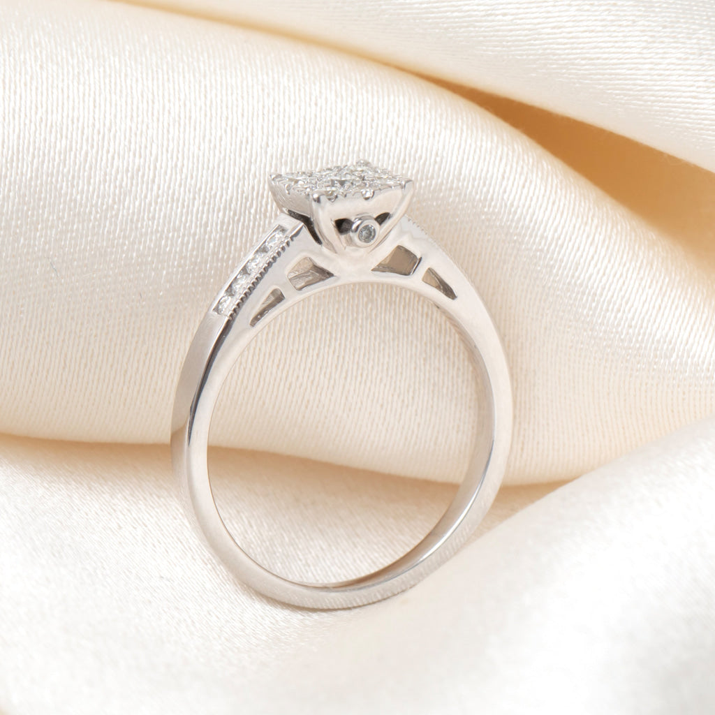 BEVIN 0.42ct | Cushion Cluster Diamond Engagement Ring