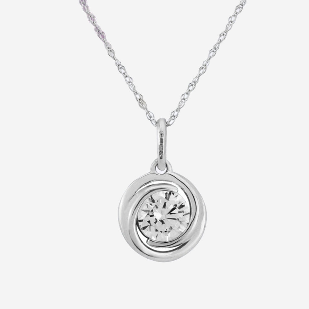 Bright Swirl Necklace | 9ct White Gold - Necklace