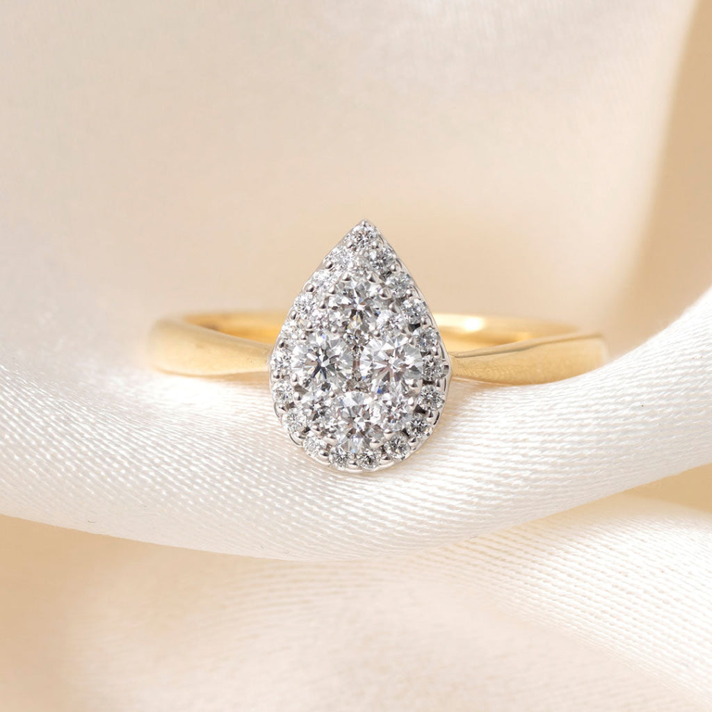 BRISTOL 0.50ct | Pear Cluster Diamond Engagement Ring