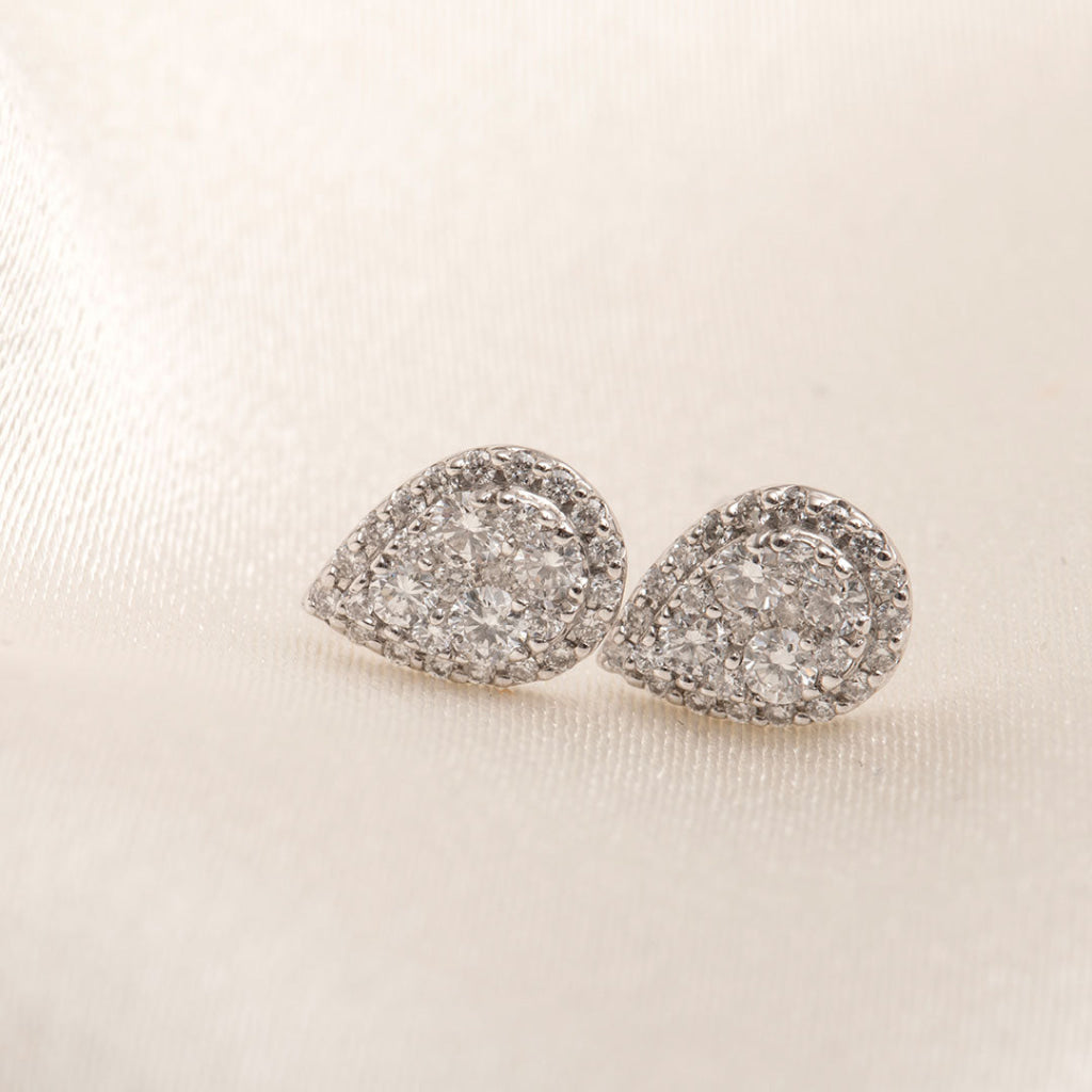 Bristol Pear Diamond Earrings | 18ct White Gold - Earrings