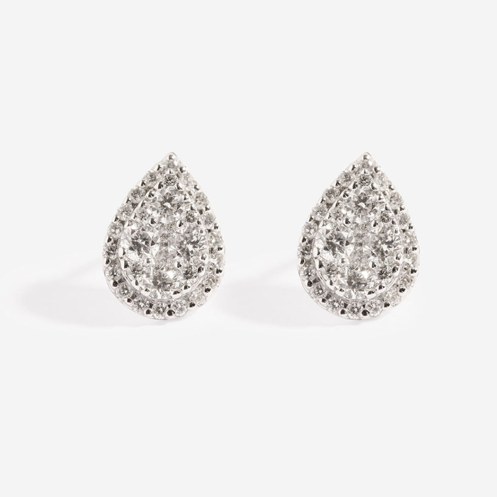 Bristol Pear Diamond Earrings | 18ct White Gold - Earrings