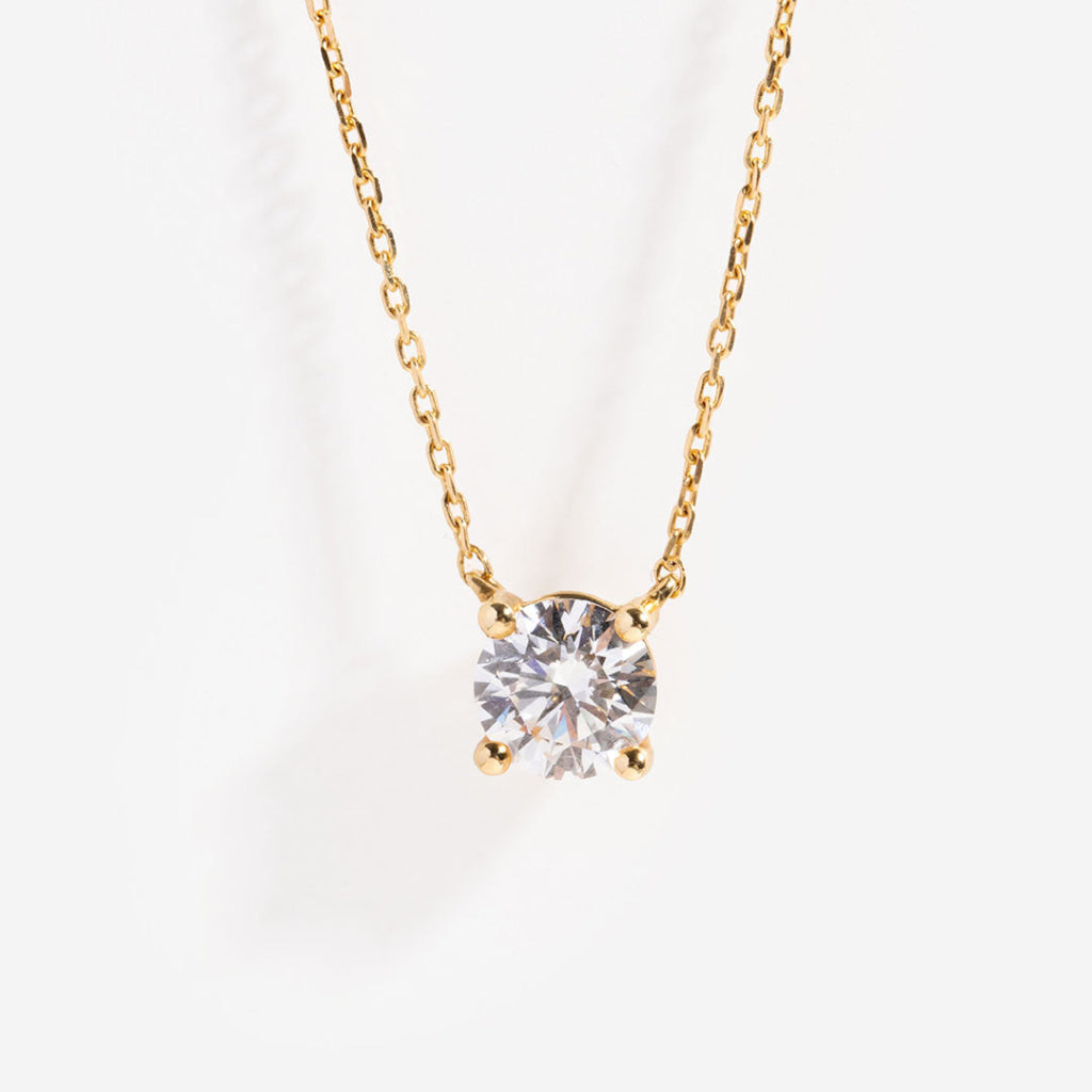 diamond solitaire necklace 18ct yellow gold