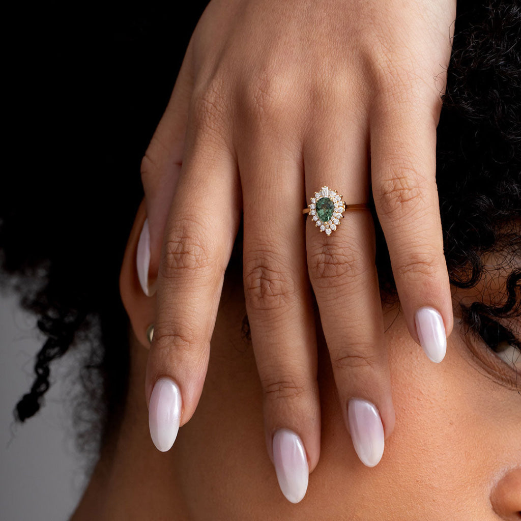 CHRYSLER | Green Sapphire Diamond Ring - Rings