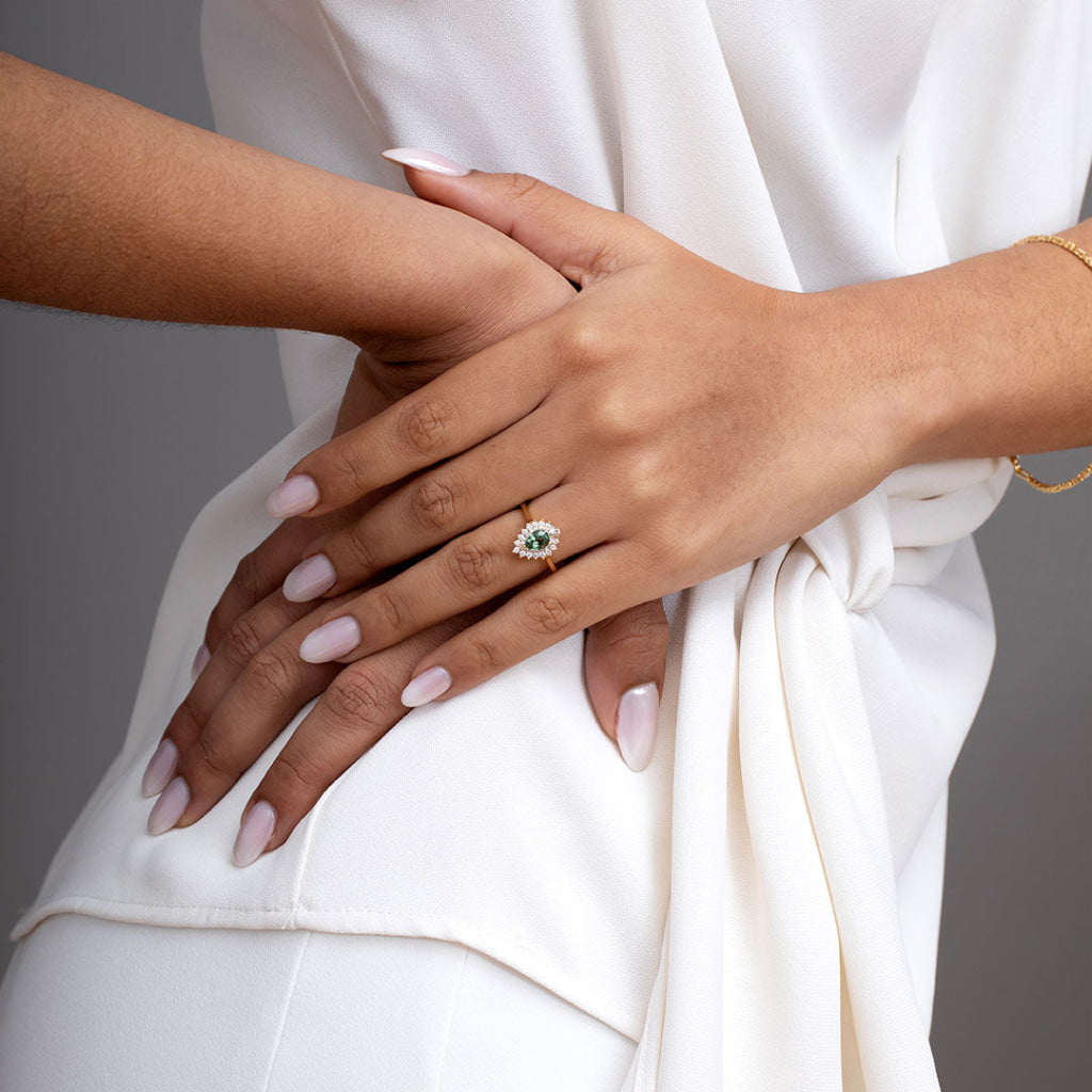CHRYSLER | Green Sapphire Diamond Ring - Rings