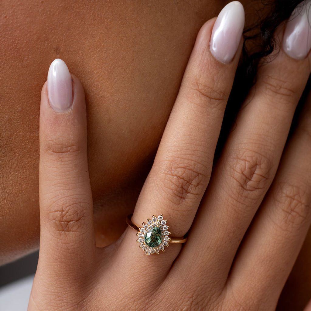 CHRYSLER | Green Sapphire Diamond Ring - Rings