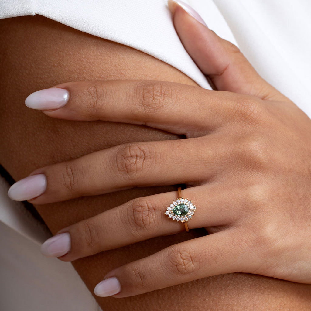 CHRYSLER | Green Sapphire Diamond Ring - Rings