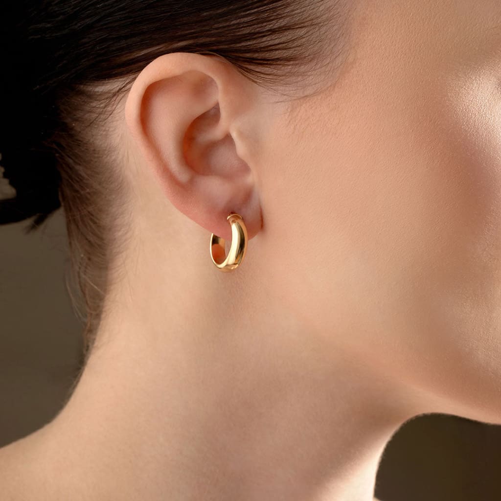 Chunky Hoop Earrings 15mm 9ct Gold Gear – Gear Jewellers