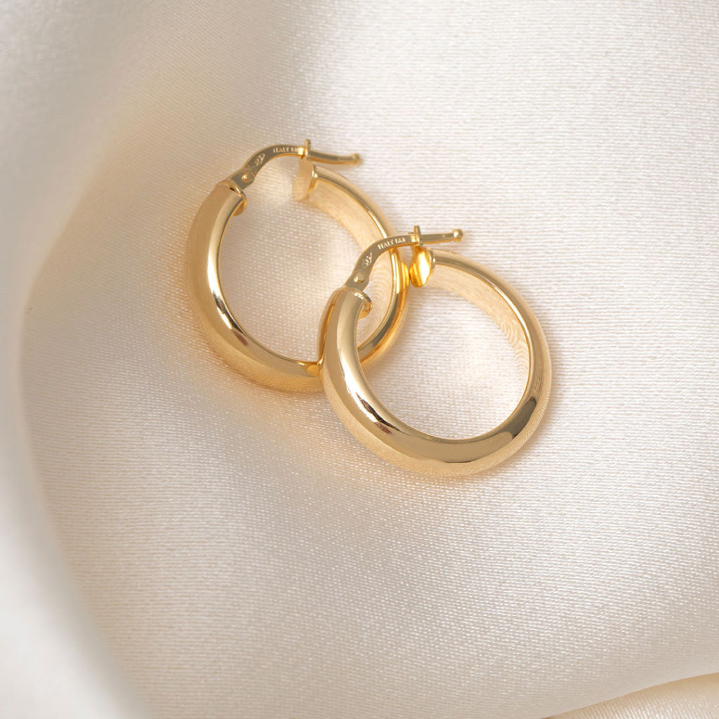 Chunky Hoop Earrings - 20mm | 9ct Gold - Earrings