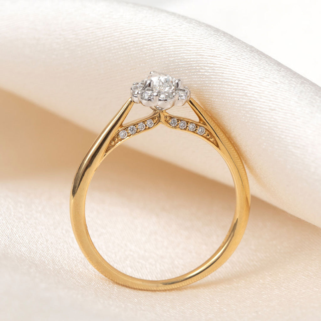 CLARA 0.50ct | Pear Halo Diamond Engagement Ring in 18ct