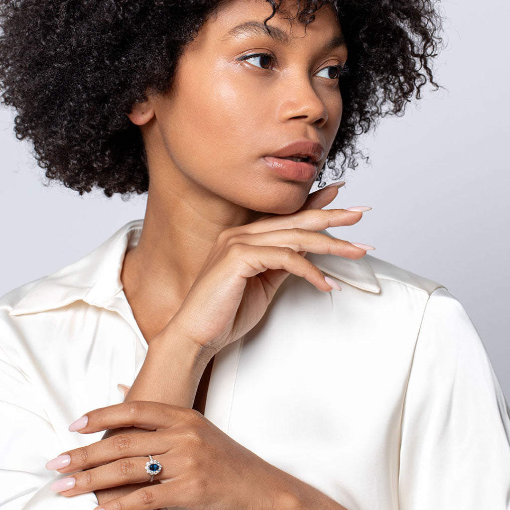 Model wearing Croft Engagement Ring - Photo 2