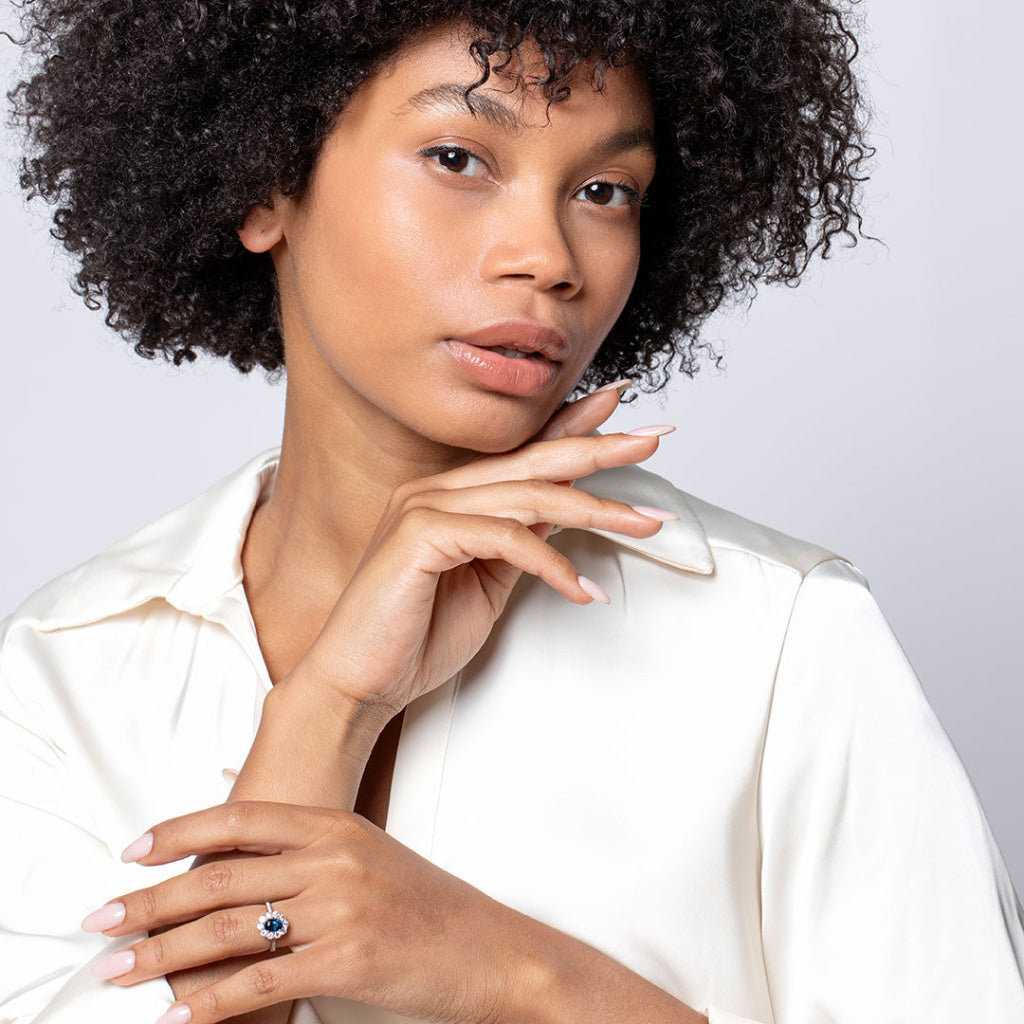 Model wearing Croft Engagement Ring - Photo 1