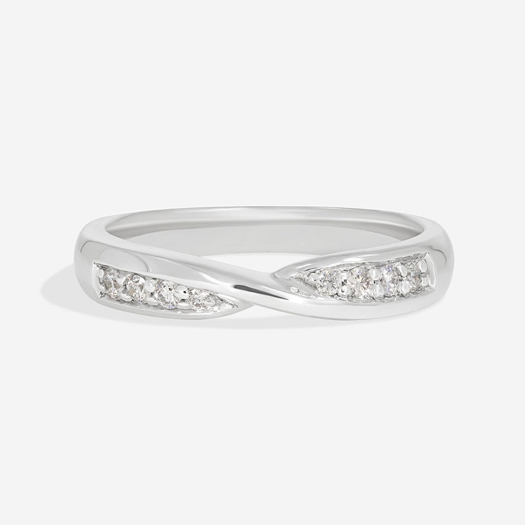 Daphne Bow-Tie Diamond Wedding Ring | 9ct White Gold