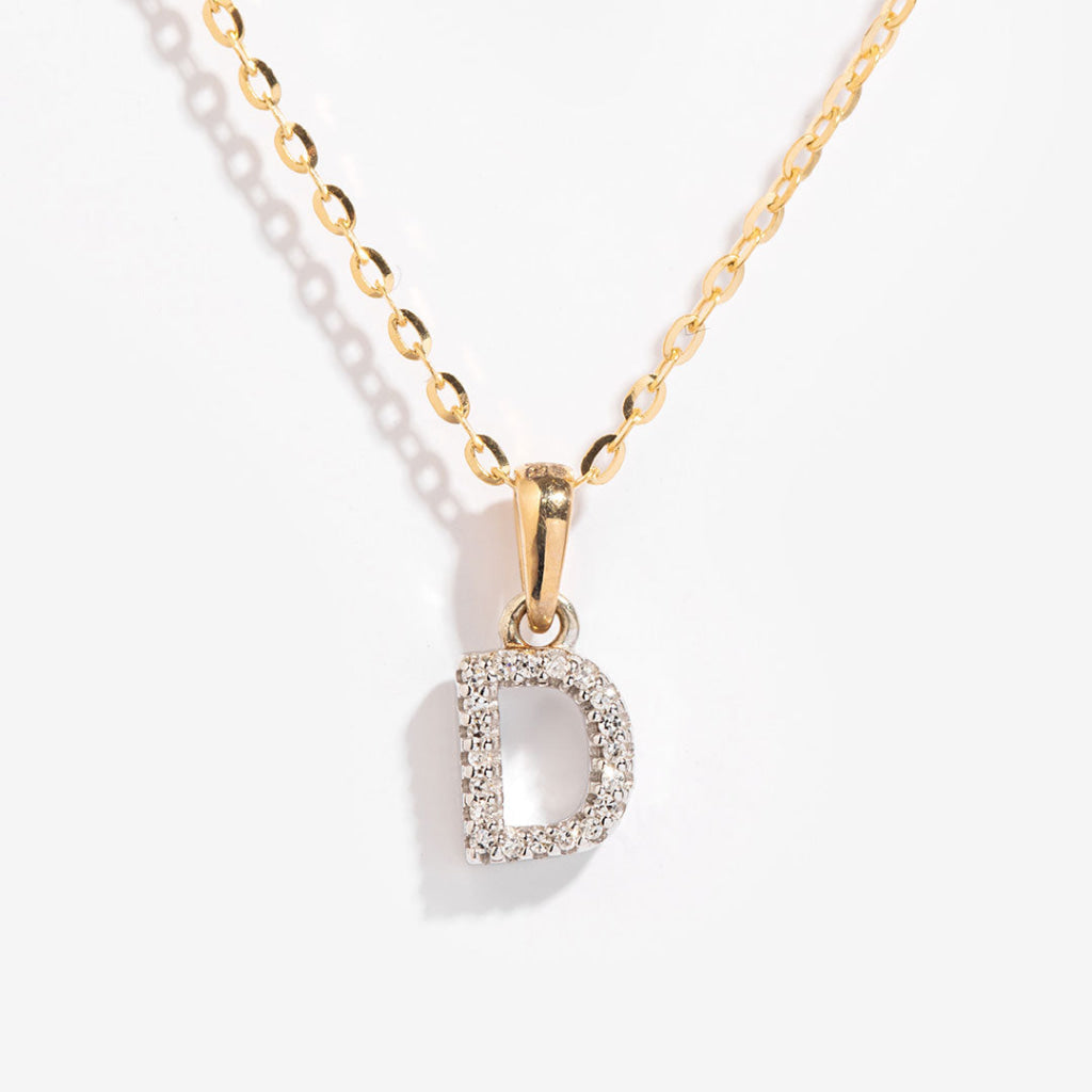 Chain Initial Necklace D Vraj India D Letter Locket Pendants