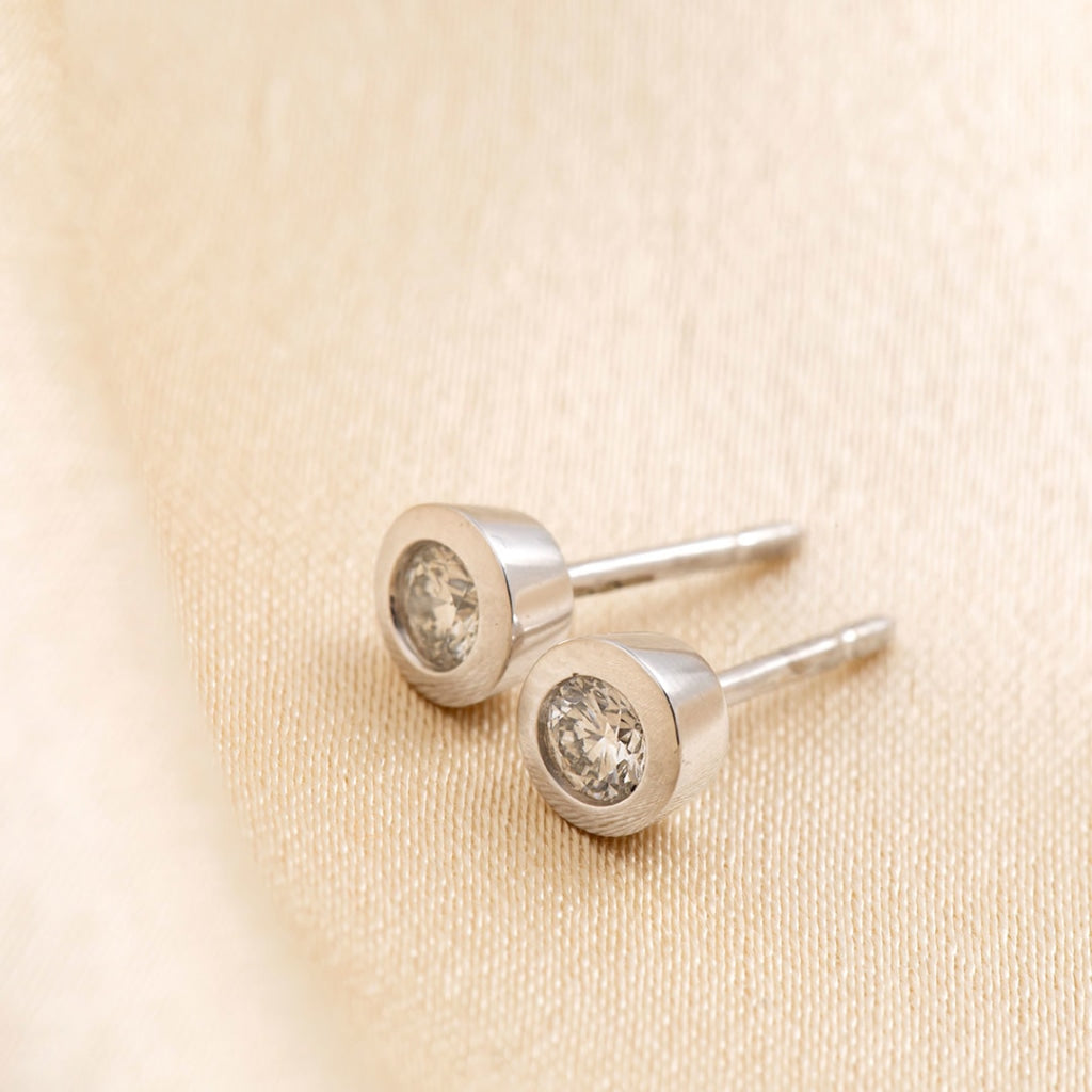 Diamond Earrings - 0.30 CT side view