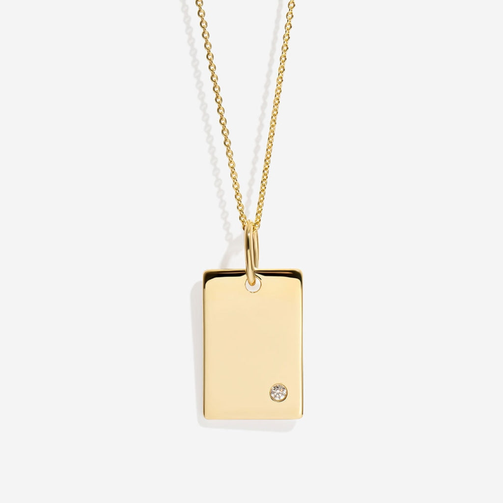 Gold Bar and diamond necklace