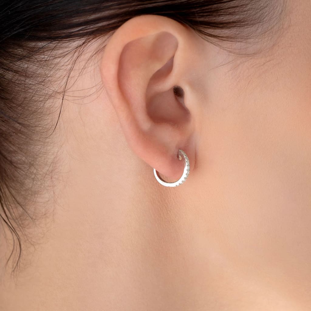 Diamond Huggies - 0.21ct | 18ct White Gold - Earrings