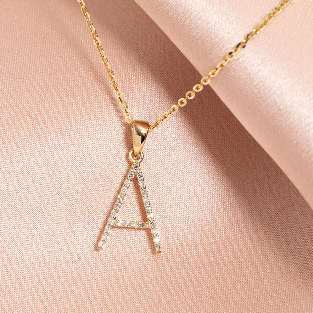 Diamond Initial Necklace 9ct Gold Gear Jewellers