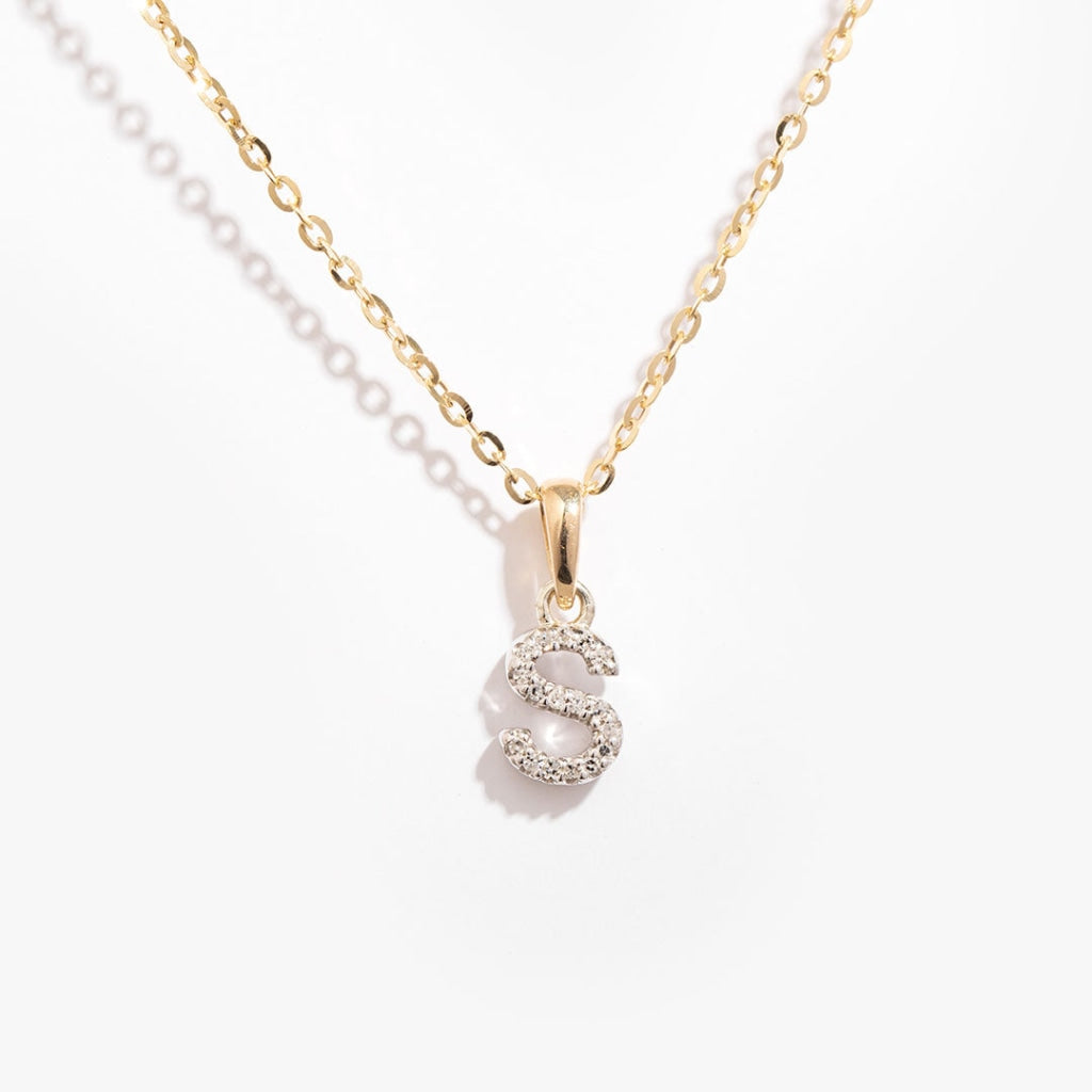 Diamond - S - Necklace | 9ct Gold