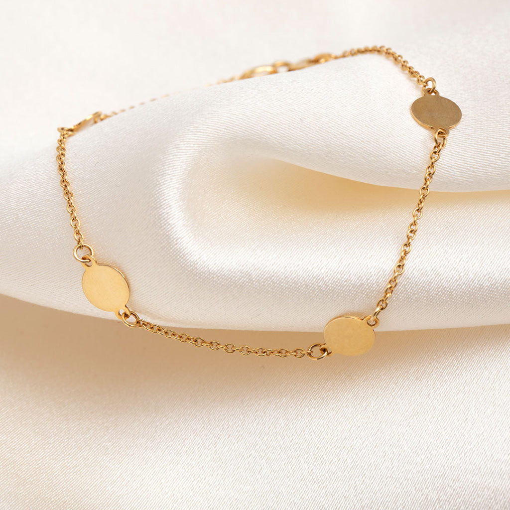 Disc Necklace & Bracelet Set | 9ct Gold - Necklace
