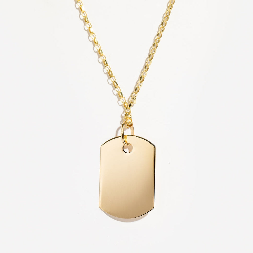 Dog Tag Necklace | 9ct Gold - Necklace