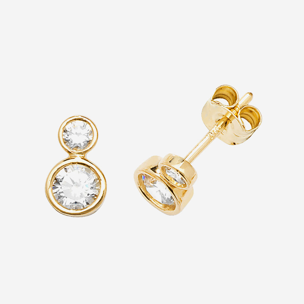 Droplet Stud Earrings | 9ct Gold