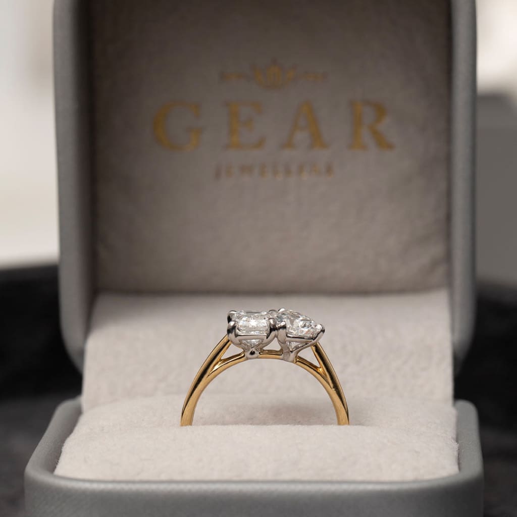 DUET | Emerald Cut & Pear Lab Diamonds Set in 18ct Gold