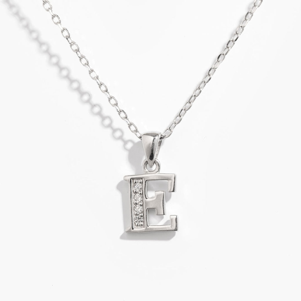 Sterling Silver Initial Necklace | ’E’ Necklace