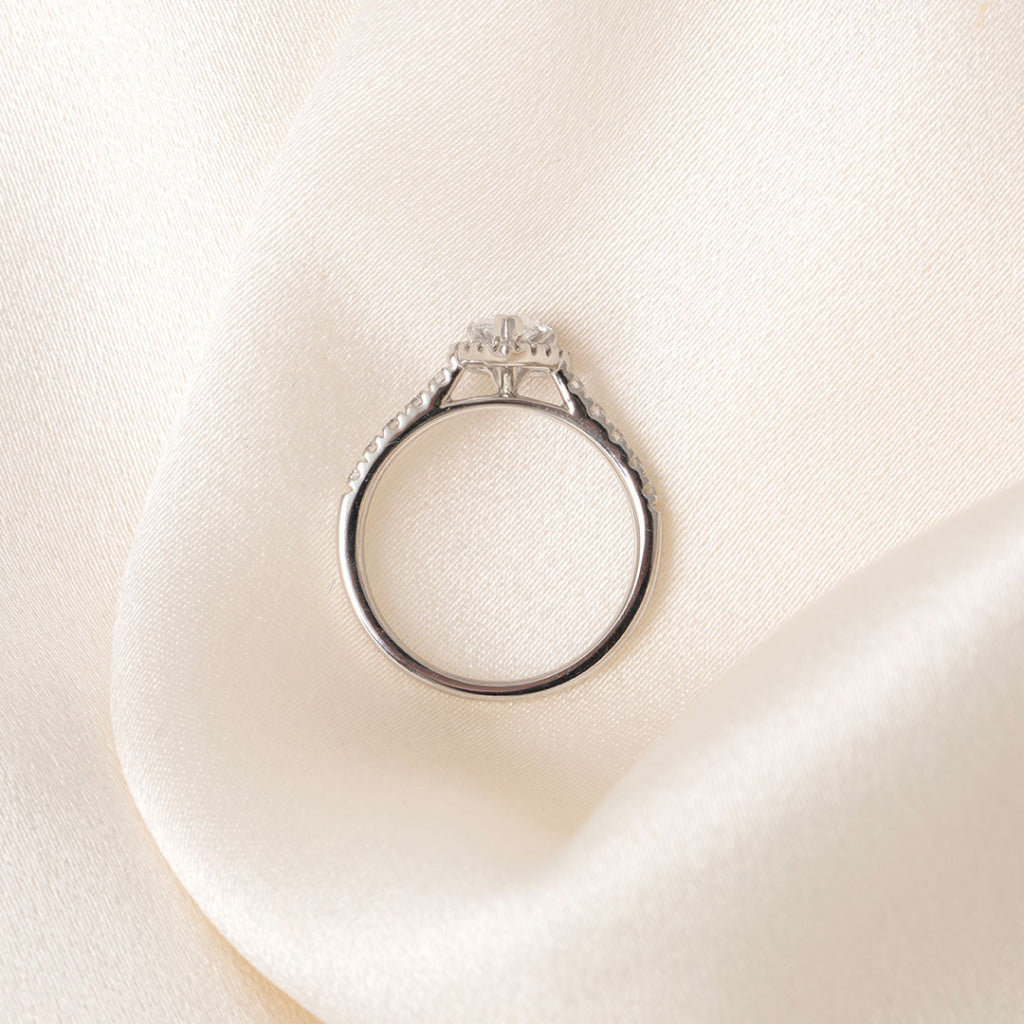 Eleanor | Pear Halo Diamond Set in Platinum 1.00ct - Rings