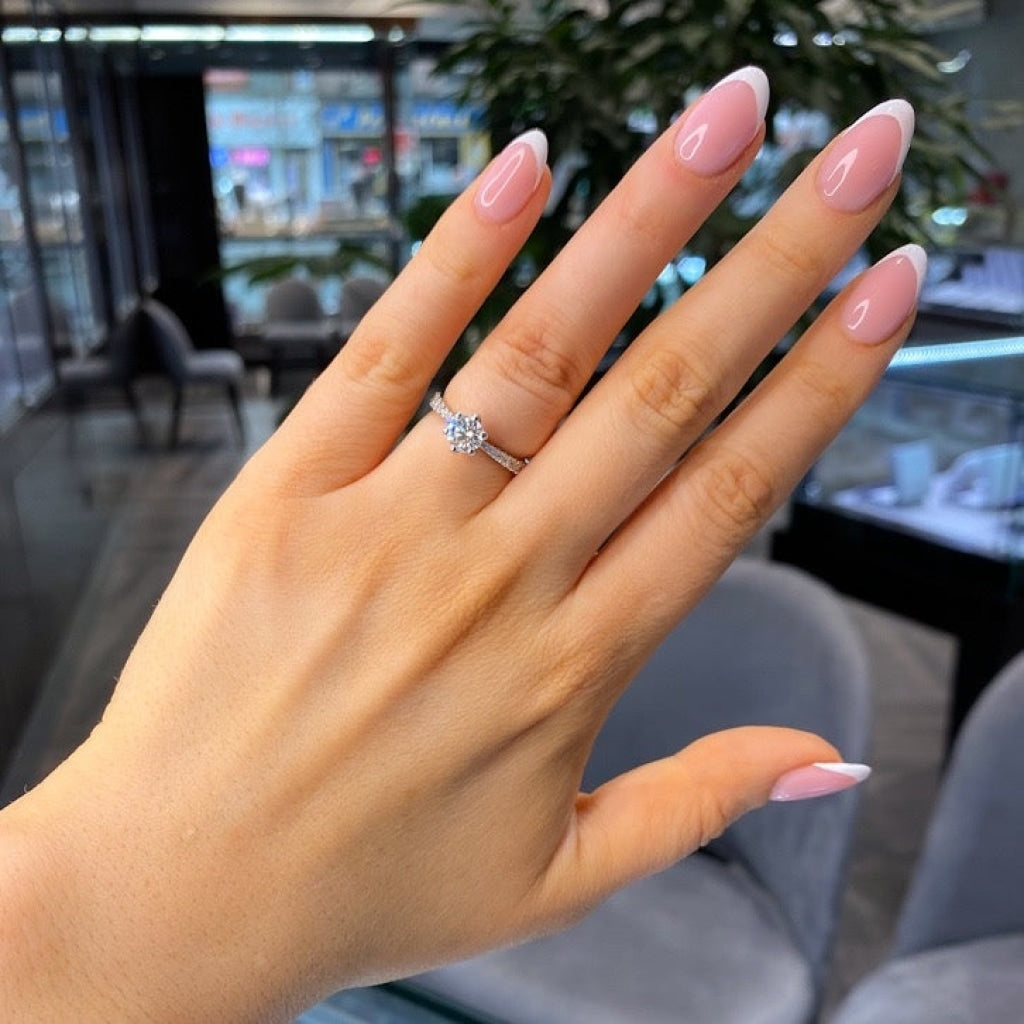 Elise | Diamond Engagement Ring On Womans Hand - Gear Jewellers Dublin 