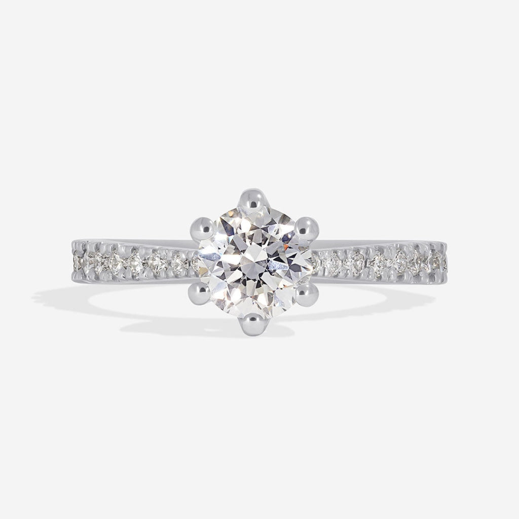 Elise Platinum Six Claw Diamond Engagement Ring