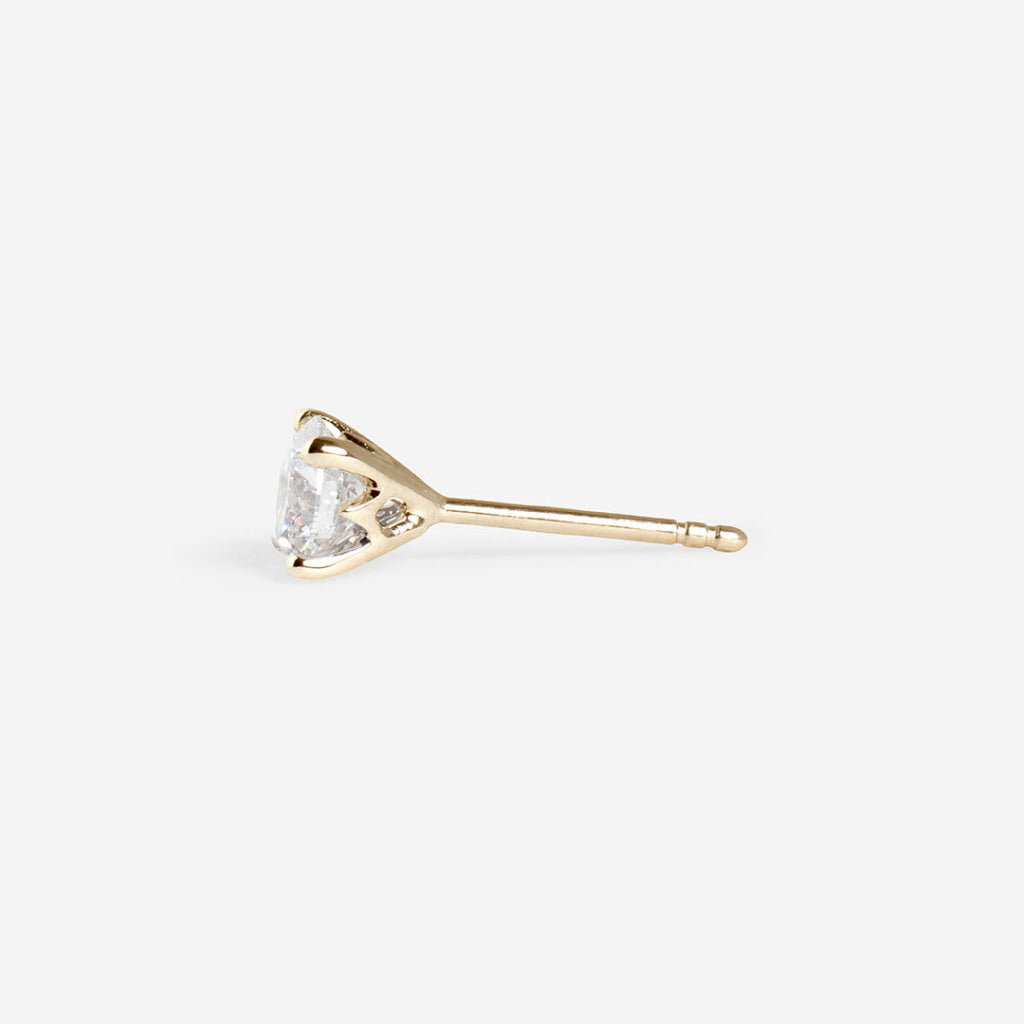 Eve - Diamond Studs 18ct Gold - 1ct | Lab Grown Side View
