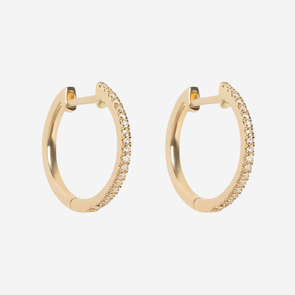 Evermore Diamond Huggies - 15mm | 9ct Gold - Earrings