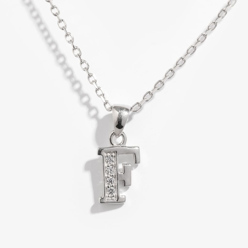 Sterling Silver Initial F Necklace