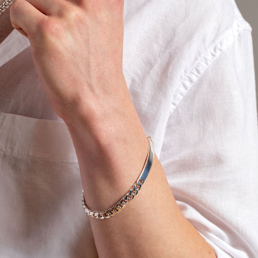 Gents Solid ID Bracelet | Sterling Silver - Bracelet