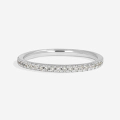 Fishtail - 1.5mm diamond wedding ring in white gold