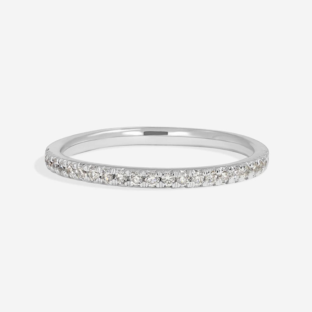 Fishtail - 1.5mm | Diamond Wedding Ring in 18ct White Gold